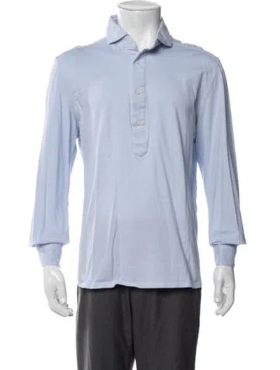 Pre-owned Suitsupply Crew Neck Long Sleeve Polo Shirt In Blue