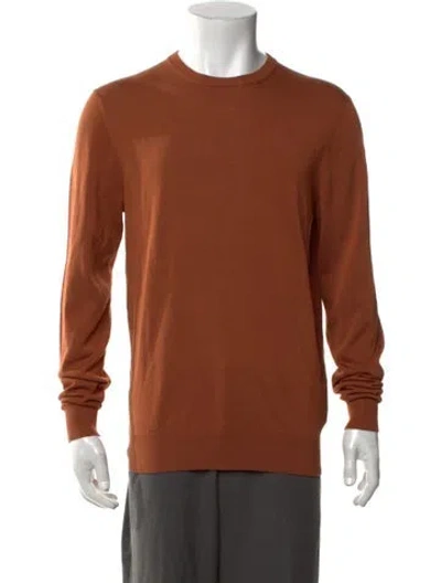 Pre-owned Suitsupply Crew Neck Long Sleeve Pullover In Brown
