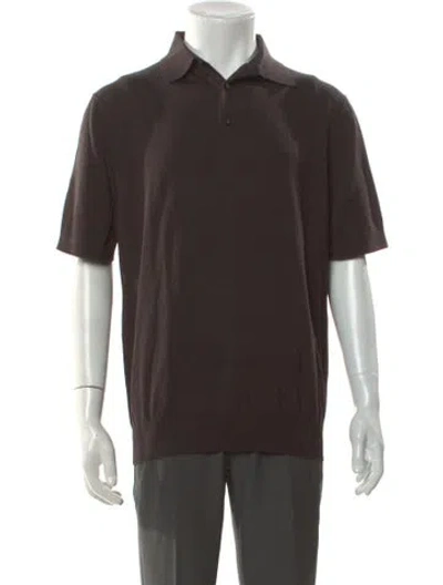 Pre-owned Suitsupply Crew Neck Short Sleeve Polo Shirt In Brown