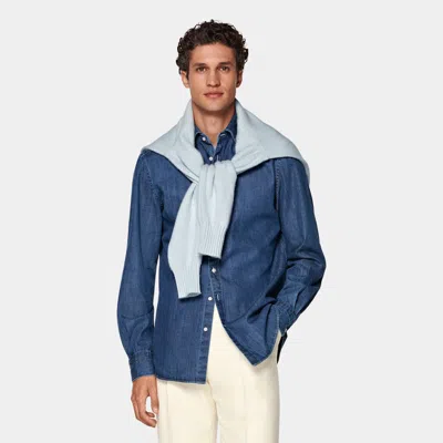 Suitsupply Dark Blue Cotton Shirt