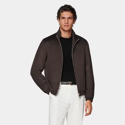 SUITSUPPLY SUITSUPPLY DARK BROWN BOMBER JACKET