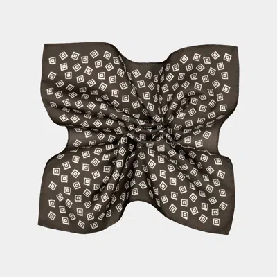 Suitsupply Dark Brown Graphic Pocket Square