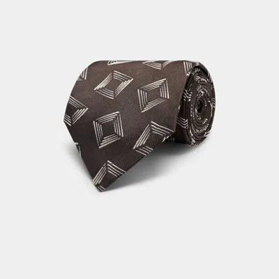 Suitsupply Dark Brown Graphic Tie