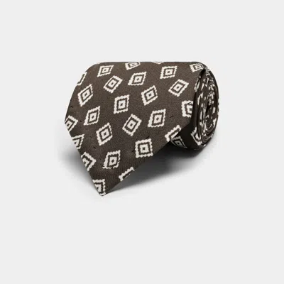 Suitsupply Dark Brown Graphic Tie