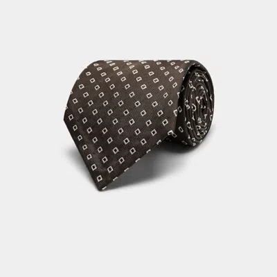 Suitsupply Dark Brown Graphic Tie