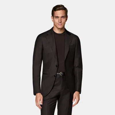 Suitsupply Dark Brown Houndstooth Tailored Fit Havana Suit