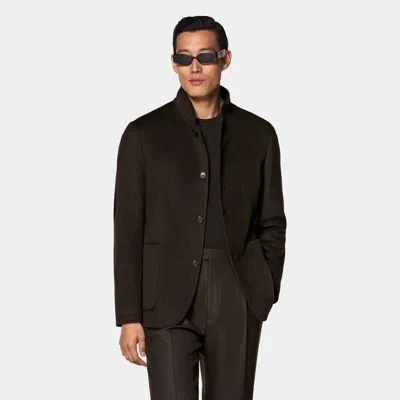 Suitsupply Dark Brown Relaxed Fit Shirt-jacket
