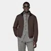 Suitsupply Dark Brown Reversible Bomber Jacket In Brown