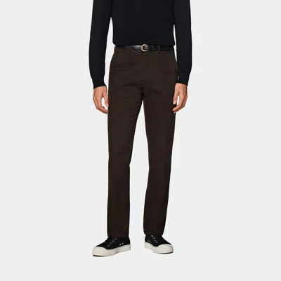 Suitsupply Dark Brown Slim Leg Straight Chinos