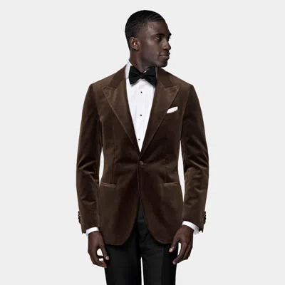 Suitsupply Dunkelbraune Tailored Fit Havana Dinner Jacket In Brown