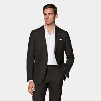 Suitsupply Dark Brown Tailored Fit Havana Suit In Black