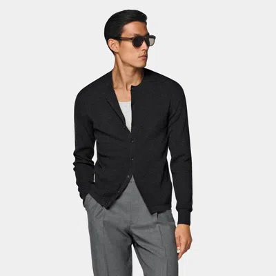 Suitsupply Dark Grey Cardigan In Gray