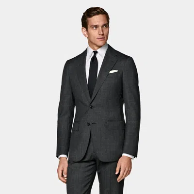 Suitsupply Dark Grey Perennial Tailored Fit Havana Suit In Gray