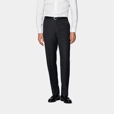 Suitsupply Dark Grey Slim Leg Straight Suit Trousers