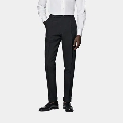 Suitsupply Dark Grey Slim Leg Tapered Pants