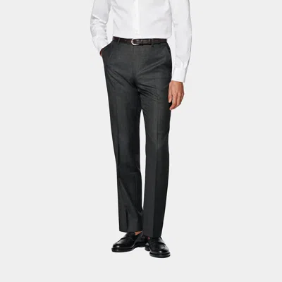 Suitsupply Dark Grey Straight Leg Suit Trousers In Gray