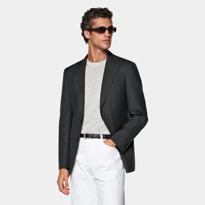 Suitsupply Dark Grey Tailored Fit Havana Suit Jacket In Gray