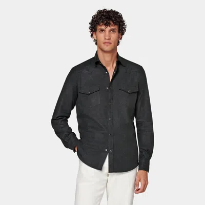 Suitsupply Dark Grey Western Shirt