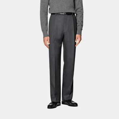 Suitsupply Dark Grey Wide Leg Trousers