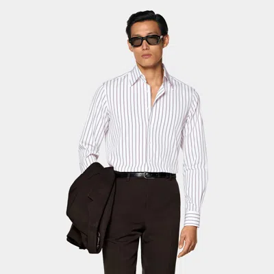 Suitsupply Dark Red Cotton Shirt