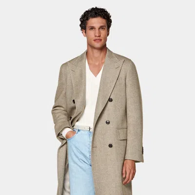 Suitsupply Green Herringbone Overcoat