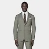 SUITSUPPLY SUITSUPPLY GREEN HOUNDSTOOTH PERENNIAL TAILORED FIT HAVANA SUIT