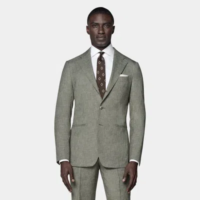 Suitsupply Green Houndstooth Perennial Tailored Fit Havana Suit