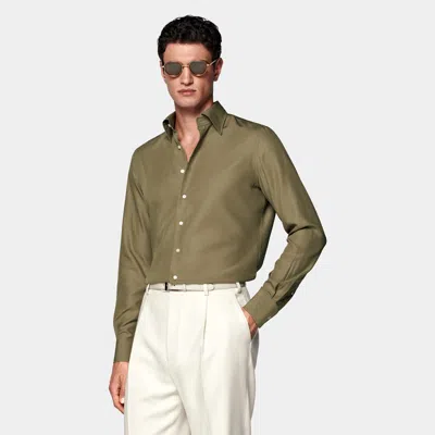 Suitsupply Green Lyocell Shirt