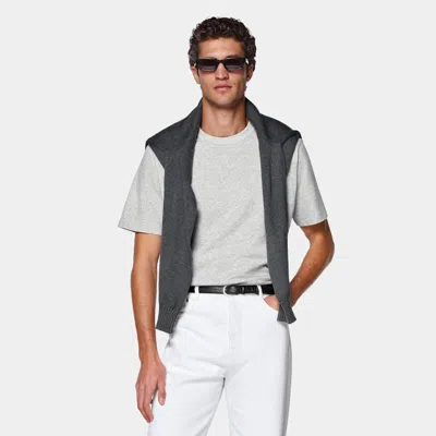 Suitsupply Grey Crewneck T-shirt In Gray