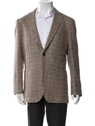 Pre-owned Suitsupply Houndstooth Print Sport Coat In Brown