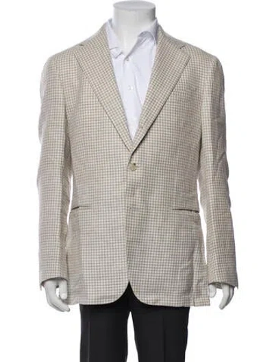 Pre-owned Suitsupply Houndstooth Print Sport Coat In Neutrals