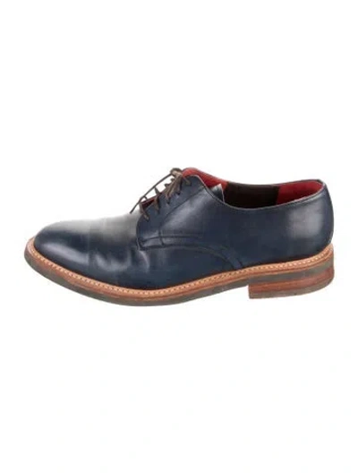 Pre-owned Suitsupply Leather Derby Shoes In Blue