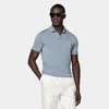 Suitsupply Light Blue Buttonless Polo Shirt