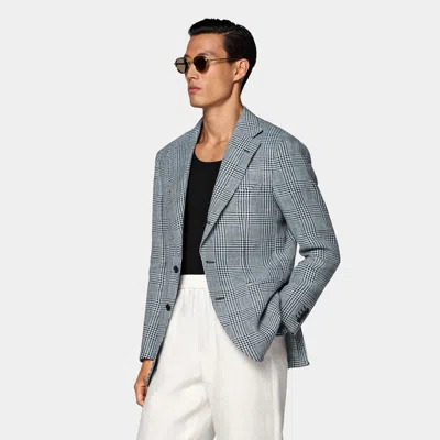 Suitsupply Light Blue Checked Relaxed Fit Roma Blazer