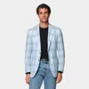 Suitsupply Light Blue Checked Tailored Fit Havana Blazer