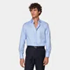 Suitsupply Blue Striped Poplin Slim Fit Shirt