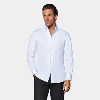 Suitsupply Light Blue Classic Collar One Piece Tailored Fit Shirt