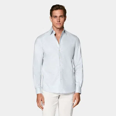 Suitsupply Light Blue Cotton Flannel Shirt