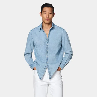 Suitsupply Light Blue Denim Shirt