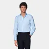 SUITSUPPLY SUITSUPPLY LIGHT BLUE ROYAL OXFORD SLIM FIT SHIRT