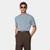Suitsupply T-shirt Rundhals Kurzarm Hellblau In Blue
