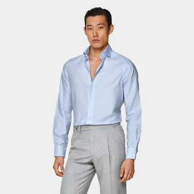 Suitsupply Light Blue Twill Extra Slim Fit Shirt