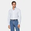 Suitsupply Light Blue Striped Poplin Tailored Fit Shirt