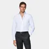 Suitsupply Light Blue Striped Poplin Tailored Fit Shirt