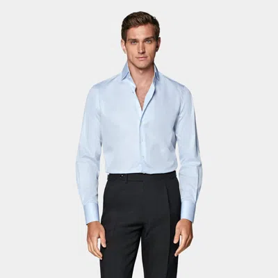 Suitsupply Light Blue Twill Tailored Fit Shirt