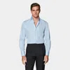 Suitsupply Blue Striped Poplin Slim Fit Shirt
