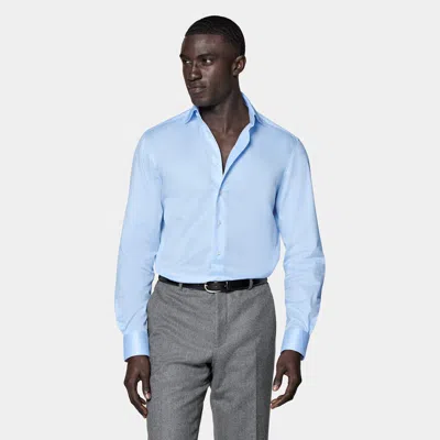 Suitsupply Light Blue Twill Tailored Fit Shirt