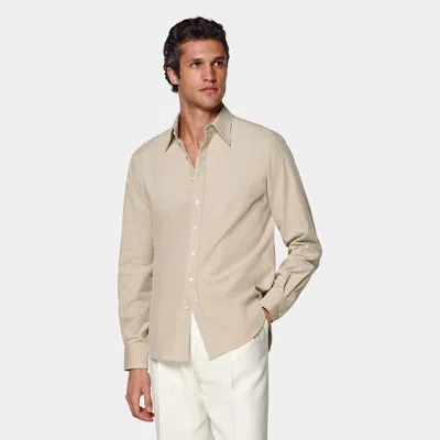 Suitsupply Light Brown Corduroy Shirt