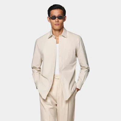 Suitsupply Light Brown Cotton Shirt In Neutral
