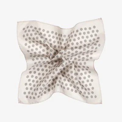 Suitsupply Light Brown Graphic Pocket Square In White